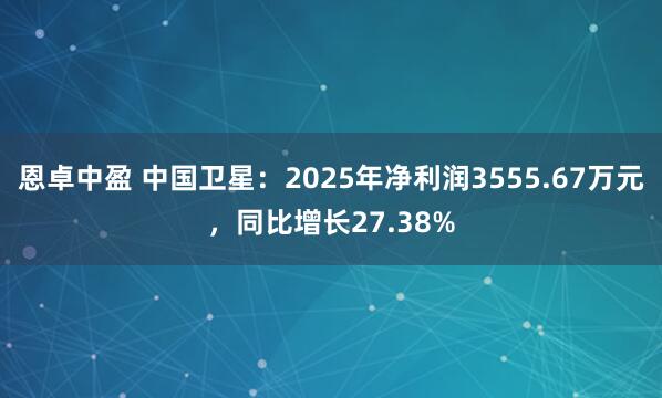 恩卓中盈 中国卫星：2025年净利润3555.67万元，同比增长27.38%