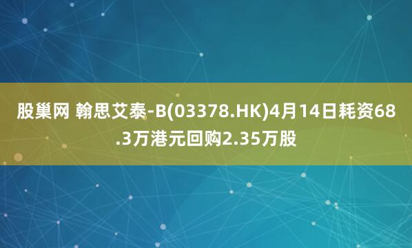 股巢网 翰思艾泰-B(03378.HK)4月14日耗资68.3万港元回购2.35万股